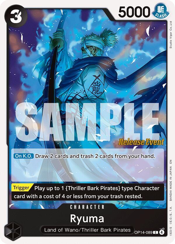 Ryuma (OP14-089) [The Azure Sea's Seven Release Event Cards]