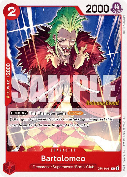 Bartolomeo (OP14-011) [The Azure Sea's Seven Release Event Cards]