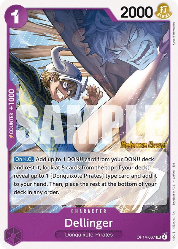 Dellinger (OP14-067) [The Azure Sea's Seven Release Event Cards]