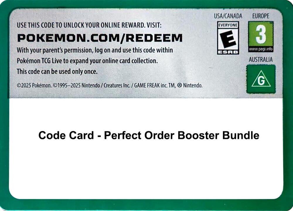 Code Card - Perfect Order Booster Bundle [ME03: Perfect Order]