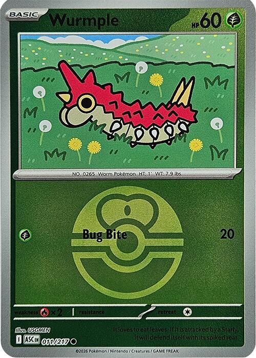 Wurmple (Love Ball) (011/217) [ME: Ascended Heroes]