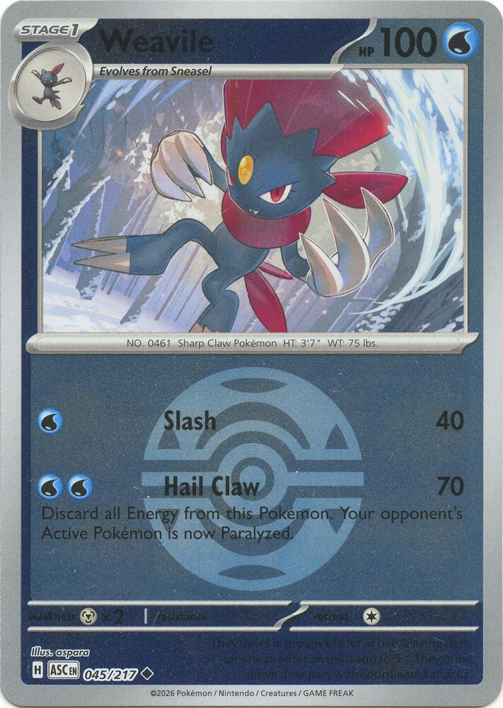Weavile - 045/217 (Dusk Ball) [ME: Ascended Heroes]