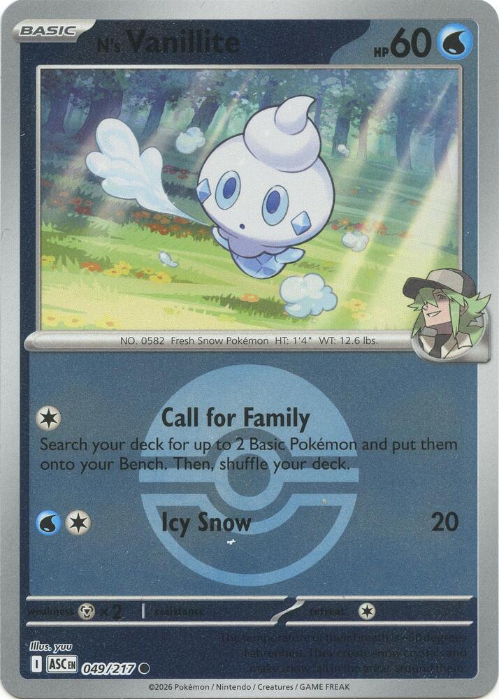 N's Vanillite (Poke Ball) (049/217) [ME: Ascended Heroes]