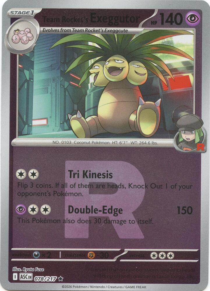 Team Rocket's Exeggutor (Team Rocket) (078/217) [ME: Ascended Heroes]