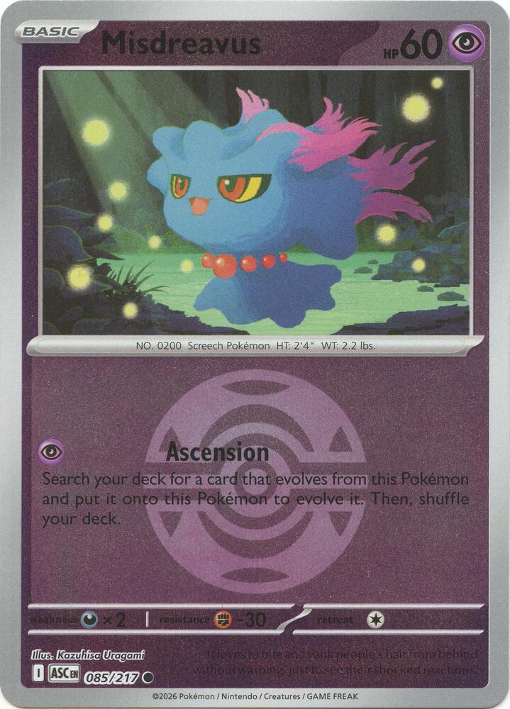 Misdreavus - 085/217 (Dusk Ball) [ME: Ascended Heroes]