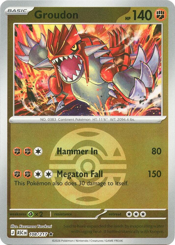 Groudon (Dusk Ball) (108/217) [ME: Ascended Heroes]