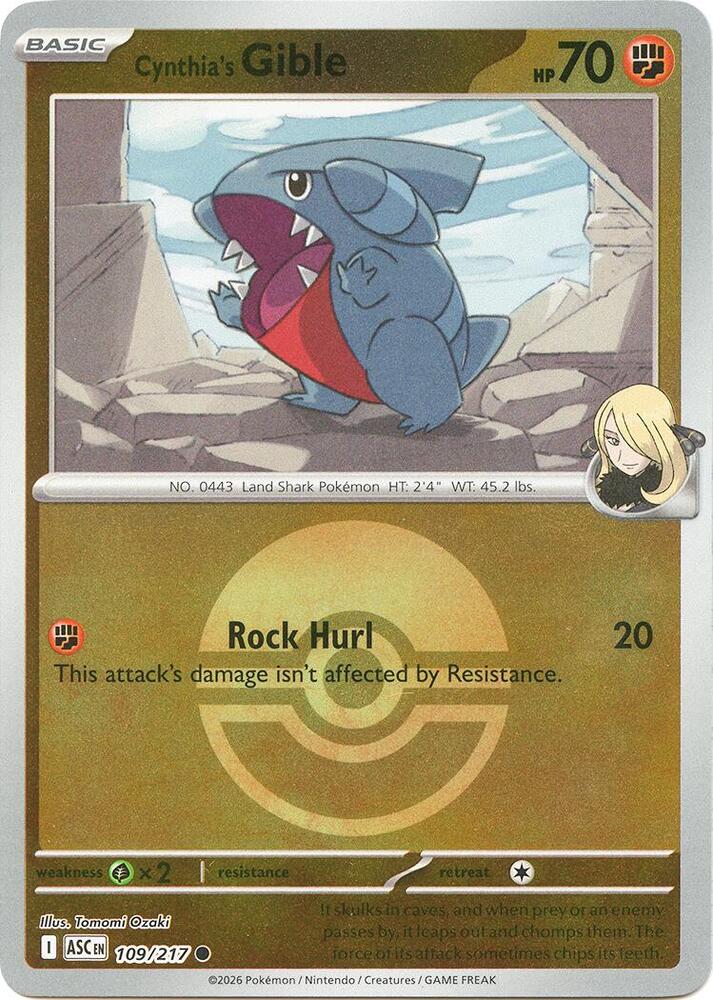 Cynthia's Gible (Poke Ball) (109/217) [ME: Ascended Heroes]