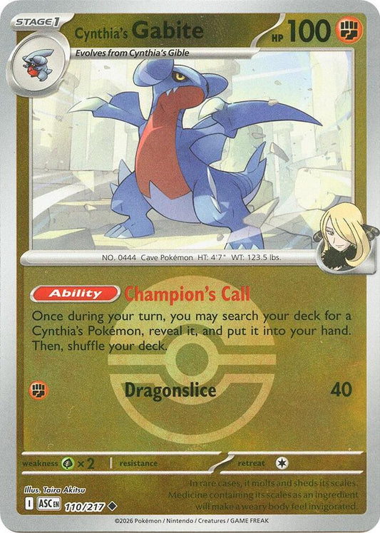 Cynthia's Gabite (Poke Ball) (110/217) [ME: Ascended Heroes]