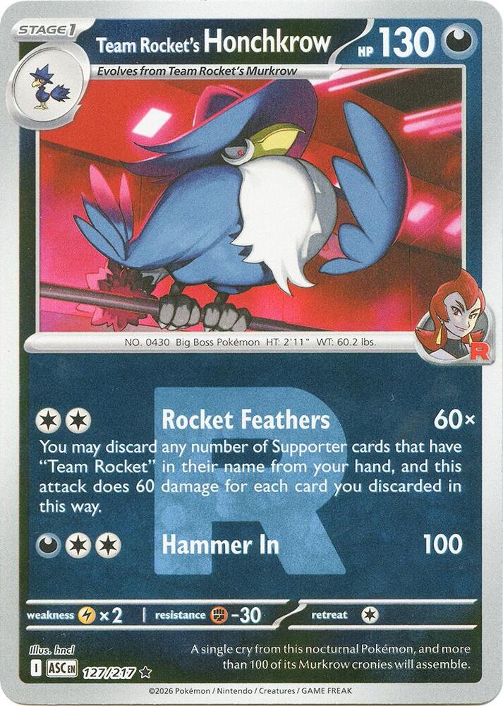 Team Rocket's Honchkrow (Team Rocket) (127/217) [ME: Ascended Heroes]