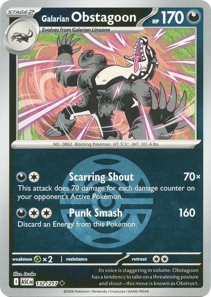 Galarian Obstagoon - 132/217 (Dusk Ball) [ME: Ascended Heroes]