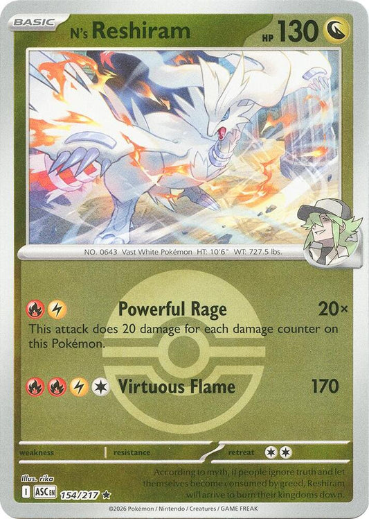 N's Reshiram (Poke Ball) (154/217) [ME: Ascended Heroes]