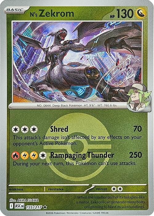 N's Zekrom (Poke Ball) (155/217) [ME: Ascended Heroes]