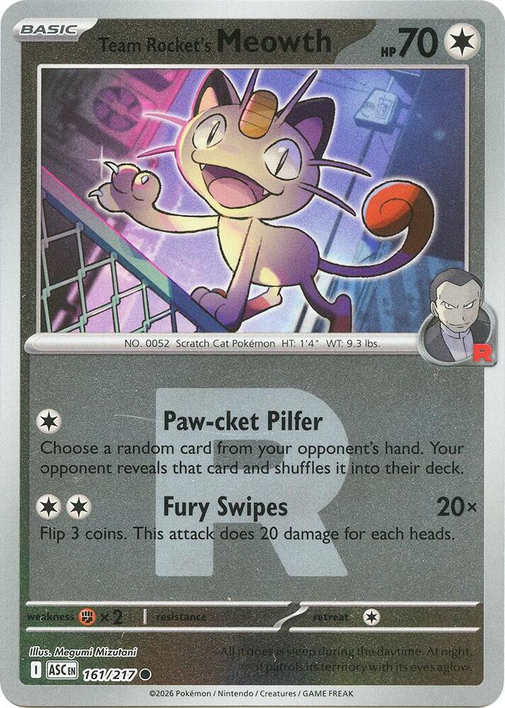 Team Rocket's Meowth (Team Rocket) (161/217) [ME: Ascended Heroes]
