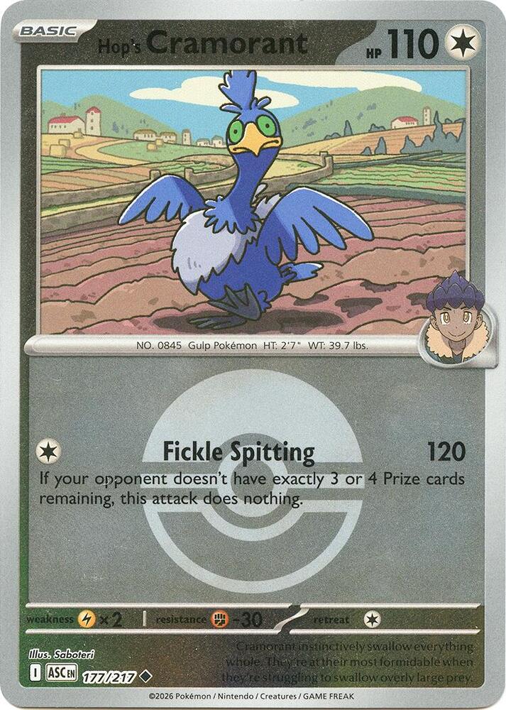 Hop's Cramorant (Poke Ball) (177/217) [ME: Ascended Heroes]