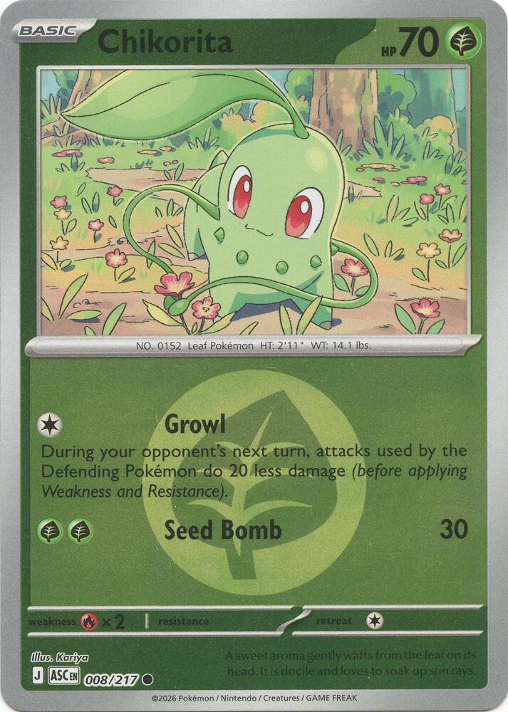 Chikorita (Energy Symbol Pattern) (008/217) [ME: Ascended Heroes]
