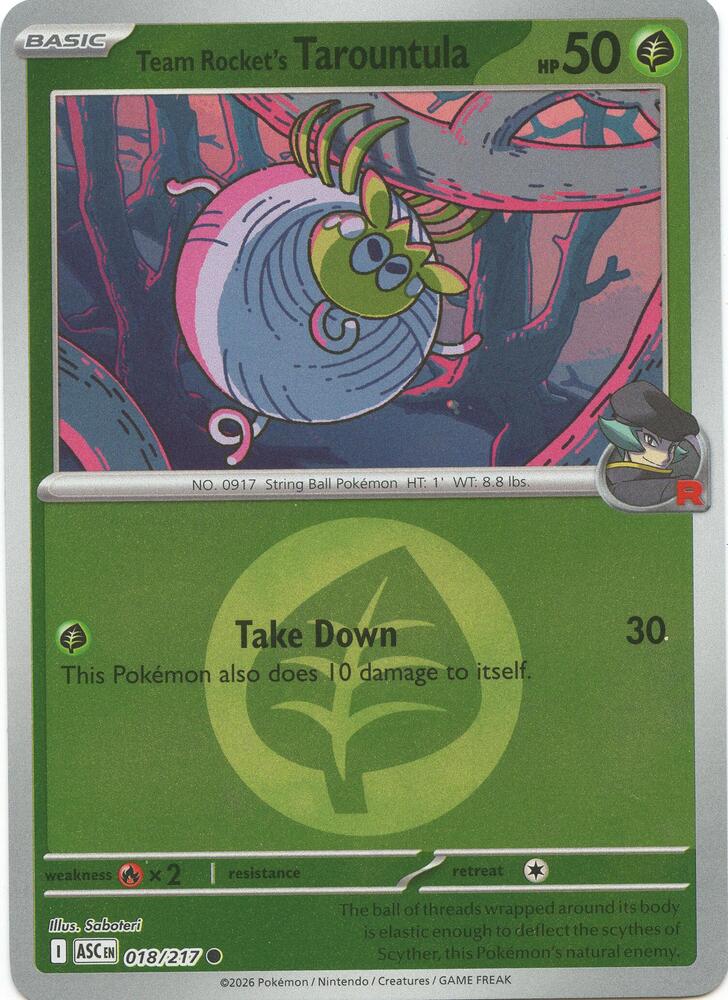 Team Rocket's Tarountula (Energy Symbol Pattern) (018/217) [ME: Ascended Heroes]