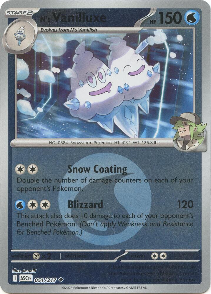 N's Vanilluxe (Energy Symbol Pattern) (051/217) [ME: Ascended Heroes]