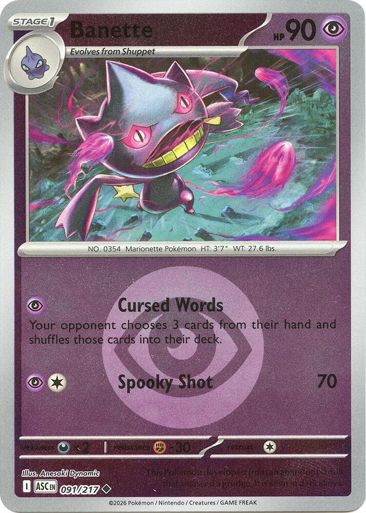 Banette - 091/217 (Energy Symbol Pattern) [ME: Ascended Heroes]