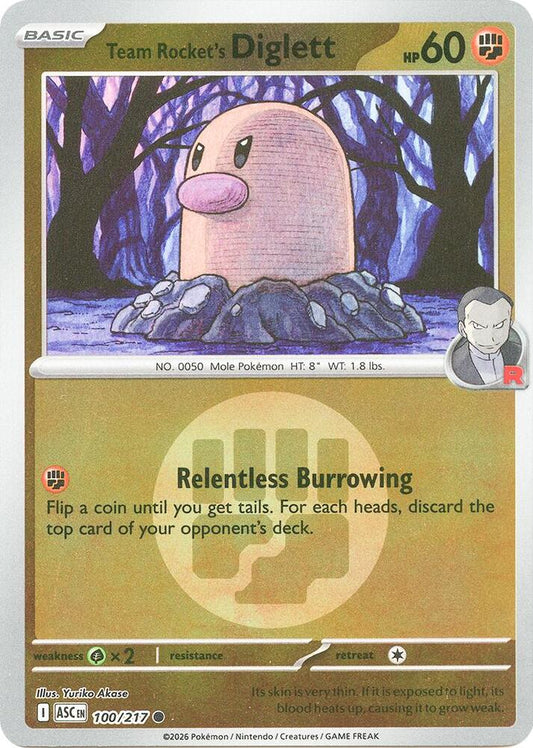 Team Rocket's Diglett (Energy Symbol Pattern) (100/217) [ME: Ascended Heroes]