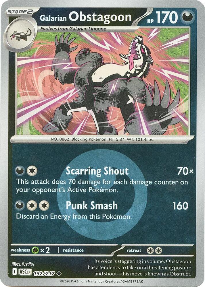 Galarian Obstagoon - 132/217 (Energy Symbol Pattern) [ME: Ascended Heroes]