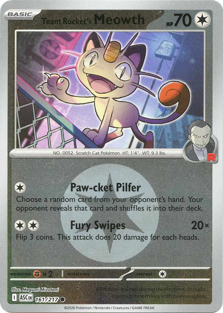 Team Rocket's Meowth (Energy Symbol Pattern) (161/217) [ME: Ascended Heroes]