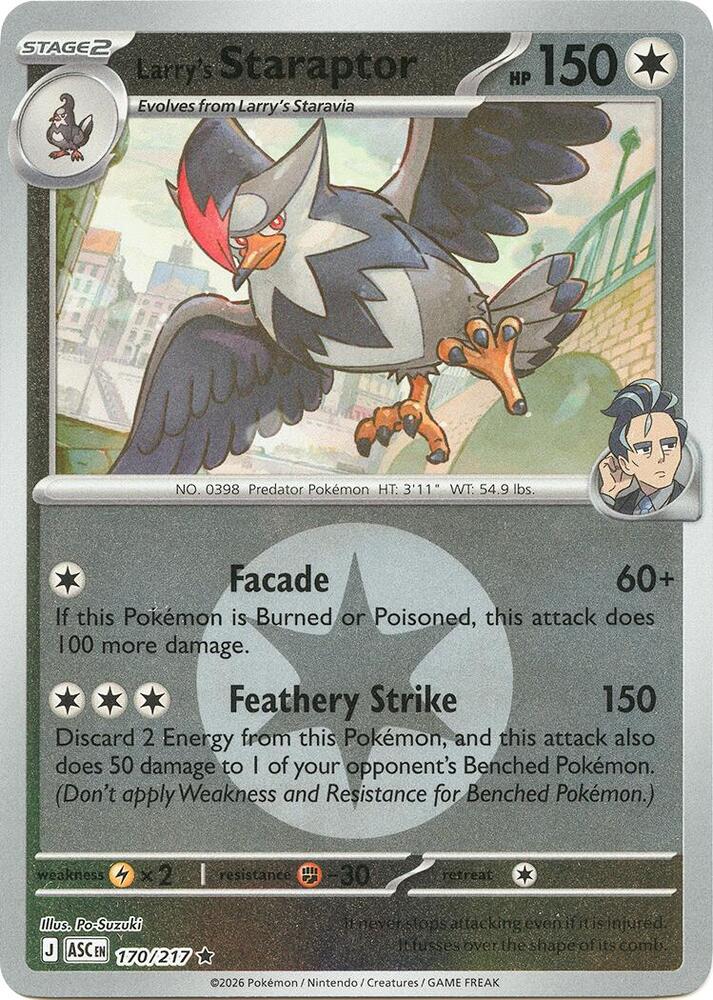 Larry's Staraptor - 170/217 (Energy Symbol Pattern) [ME: Ascended Heroes]