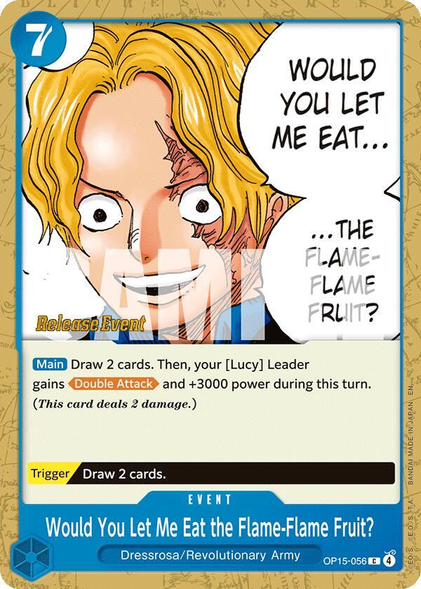 Would You Let Me Eat the Flame-Flame Fruit? (OP15-056) [Adventure on Kami's Island Release Event Cards]