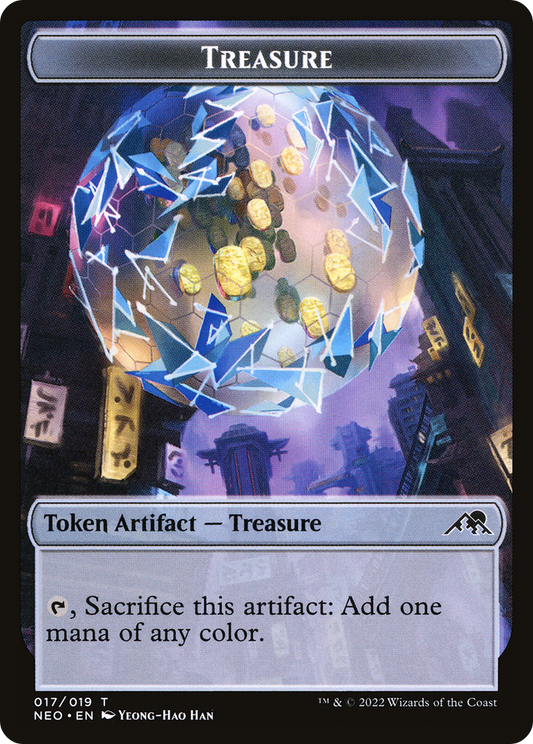 Treasure (NEO-017) - Kamigawa: Neon Dynasty Tokens Foil