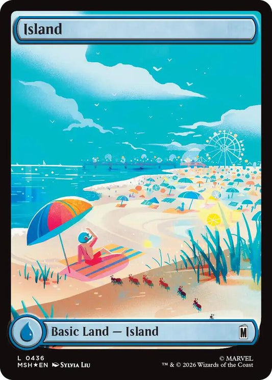 Island (0436) (Surge Foil) [Marvel Super Heroes]