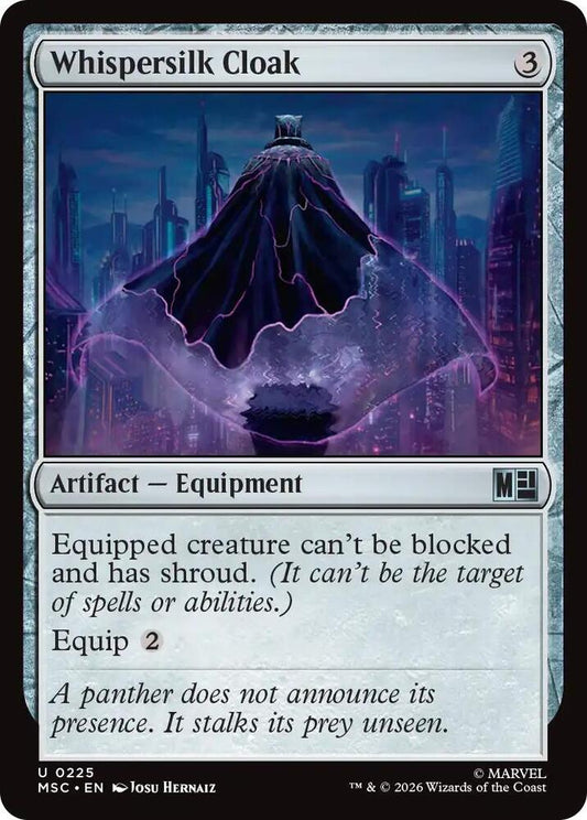 Whispersilk Cloak (Surge Foil) (225) [Marvel Super Heroes Commander]
