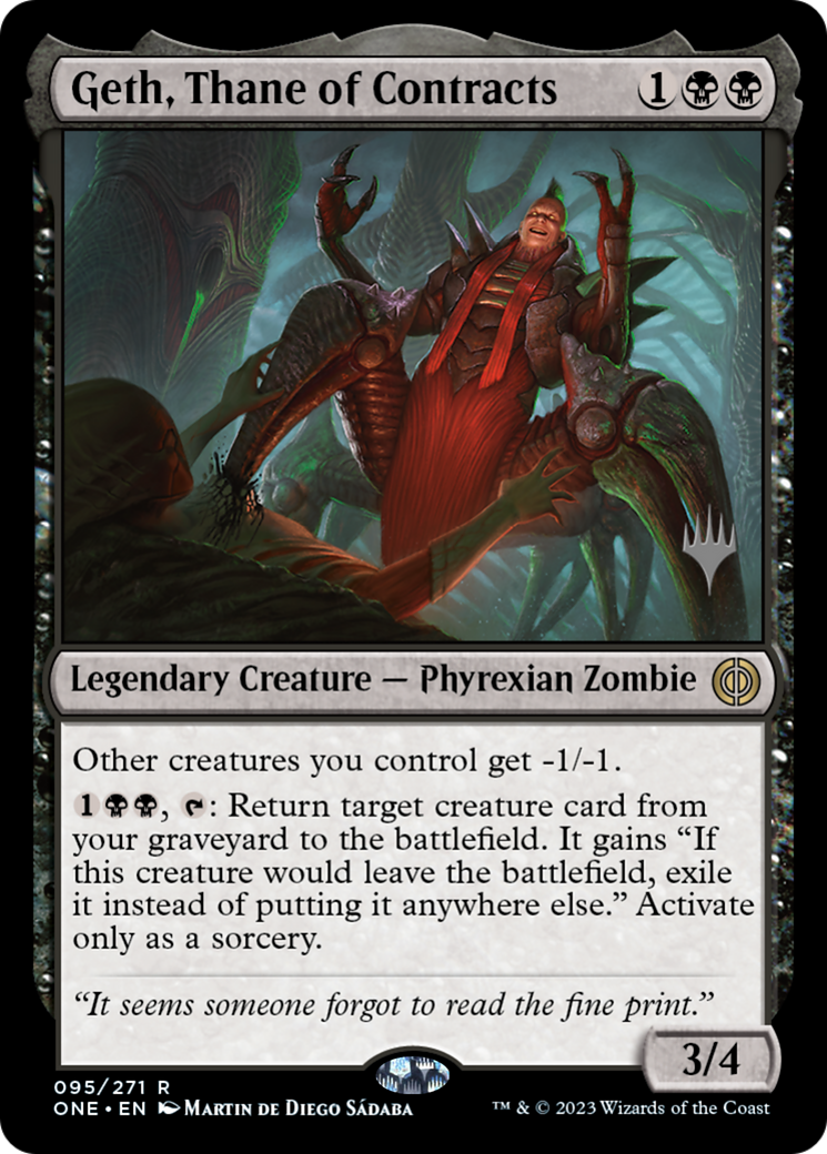 Geth, Thane of Contracts (PPONE-95P) - Phyrexia: All Will Be One Promos