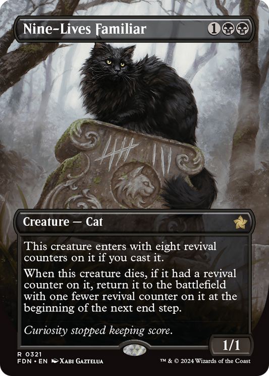 Nine-Lives Familiar (Borderless) (FDN-321) - Foundations (Borderless) Foil