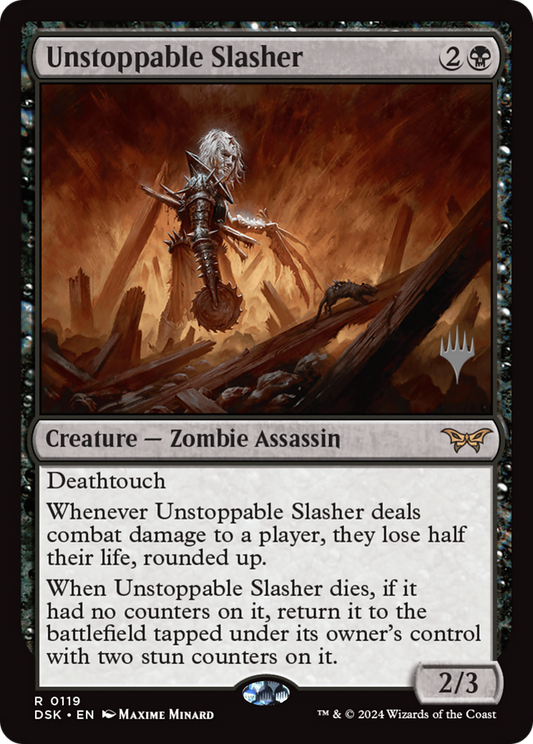 Unstoppable Slasher (0119) (Promo Pack) [Duskmourn: House of Horror Promos]
