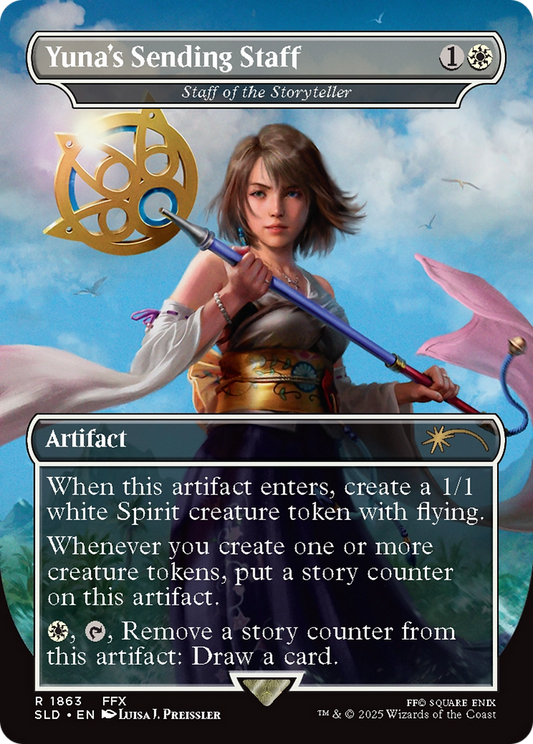 Staff of the Storyteller (SLD-1863) - Secret Lair Drop / Yuna's Sending Staff (Borderless)