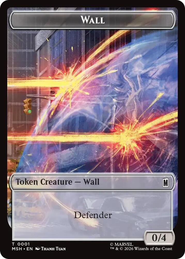 Wall // Alien Double-Sided Token (1 // 11) [Marvel Super Heroes]