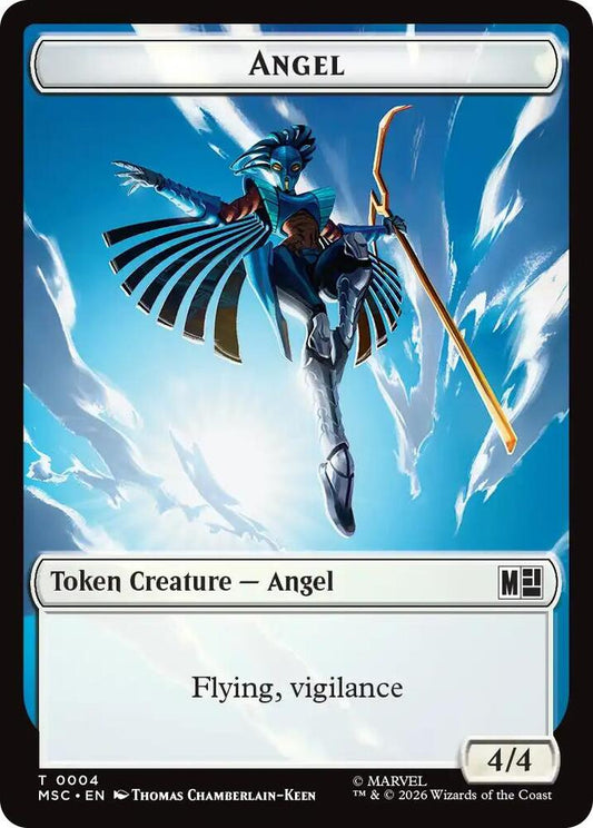 Angel (0004) // Vibranium (0015) Double-Sided Token (4 // 15) [Marvel Super Heroes Commander]