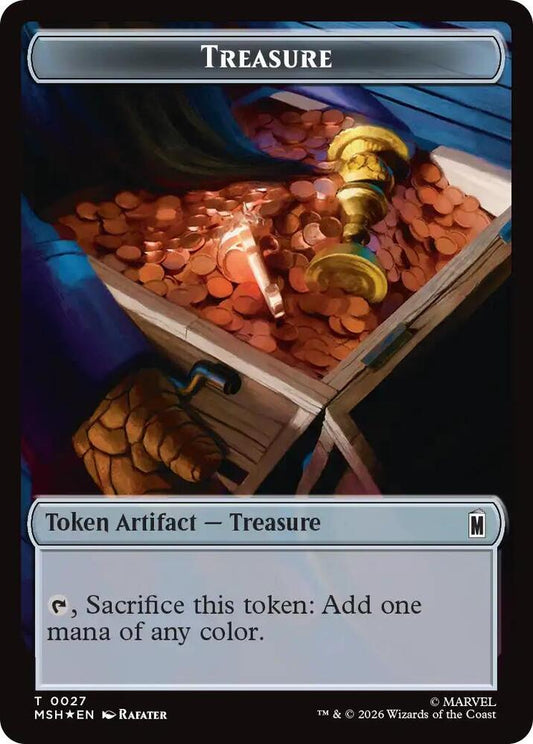 Treasure (0027) // Construct (0030) Double-Sided Token (Surge Foil) (27 // 30) [Marvel Super Heroes Commander]