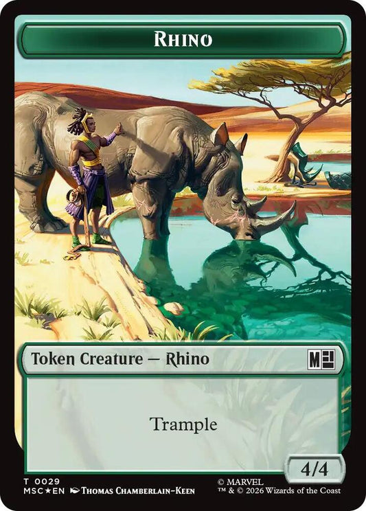 Rhino (0029) // Elephant (0028) Double-Sided Token (Surge Foil) (29 // 28) [Marvel Super Heroes Commander]