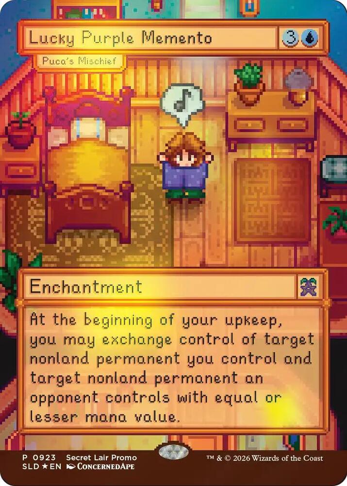 Lucky Purple Memento - Puca's Mischief (923) [Secret Lair Drop]