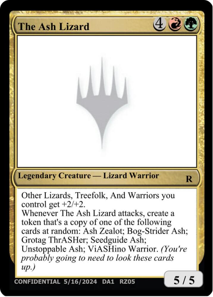 The Ash Lizard [Un-Known Event Playtest Cards]
