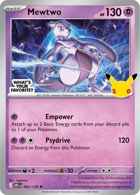 Mewtwo - 063/128 (What's Your Favorite Stamp) [Miscellaneous Cards and Products]