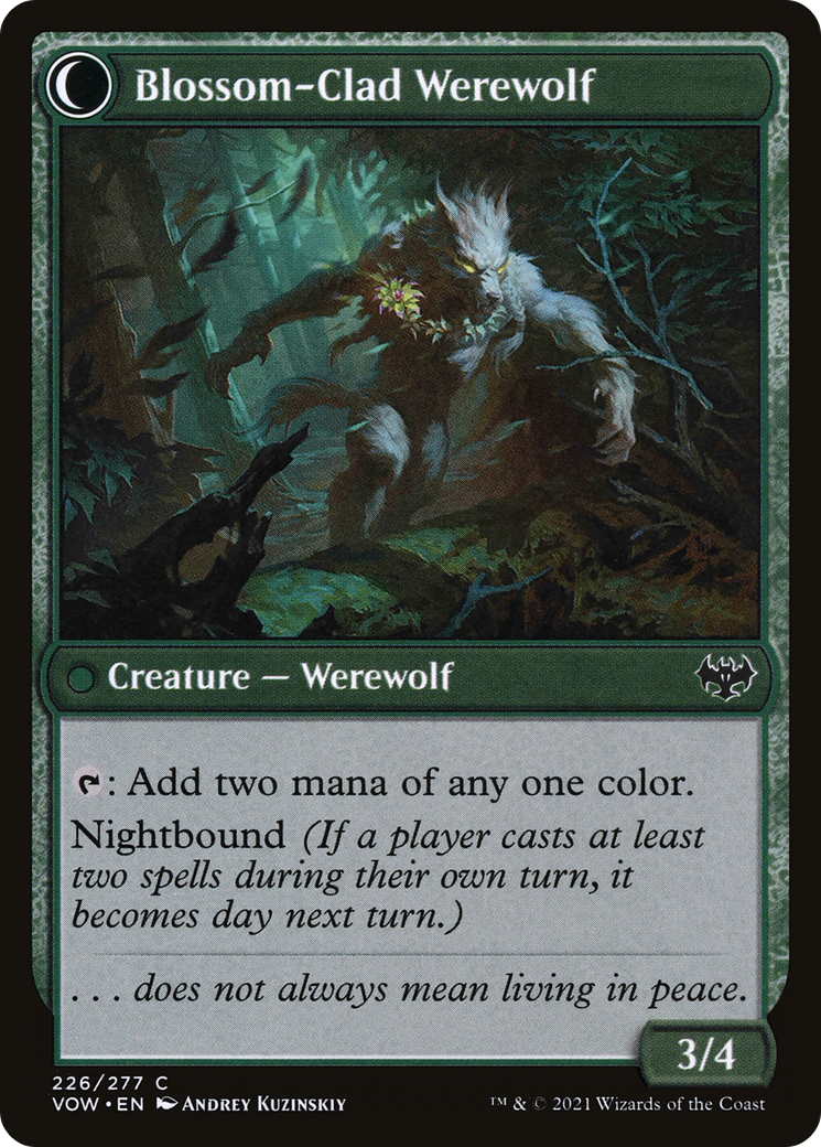 Weaver of Blossoms // Blossom-Clad Werewolf (VOW-226) - Innistrad: Crimson Vow: (Double Faced Transform) Foil