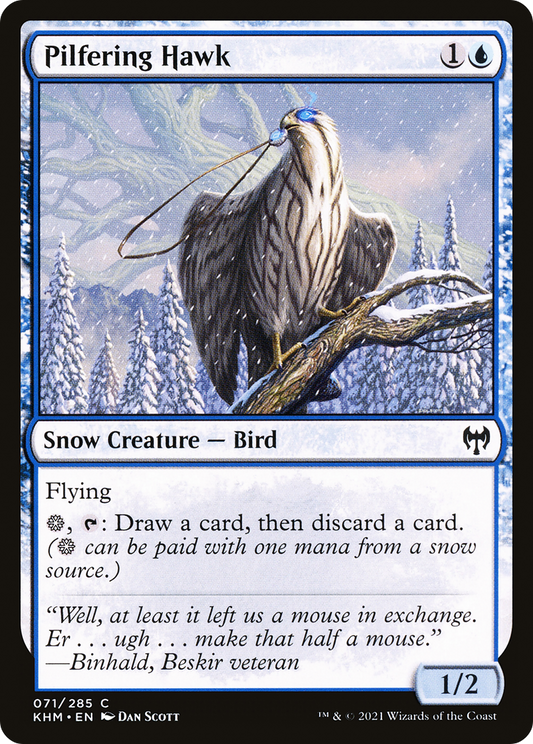 Pilfering Hawk (KHM-071) - Kaldheim: (snow) Foil