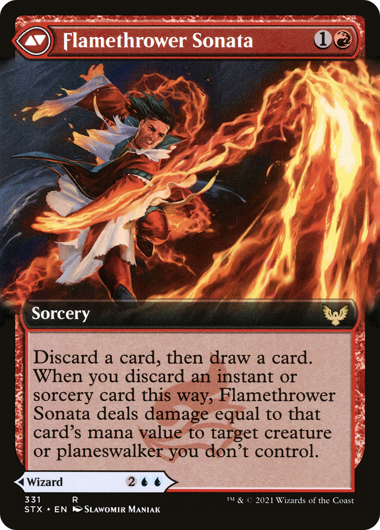 Torrent Sculptor // Flamethrower Sonata (STX-331) - Strixhaven: School of Mages: (Extended Art)
