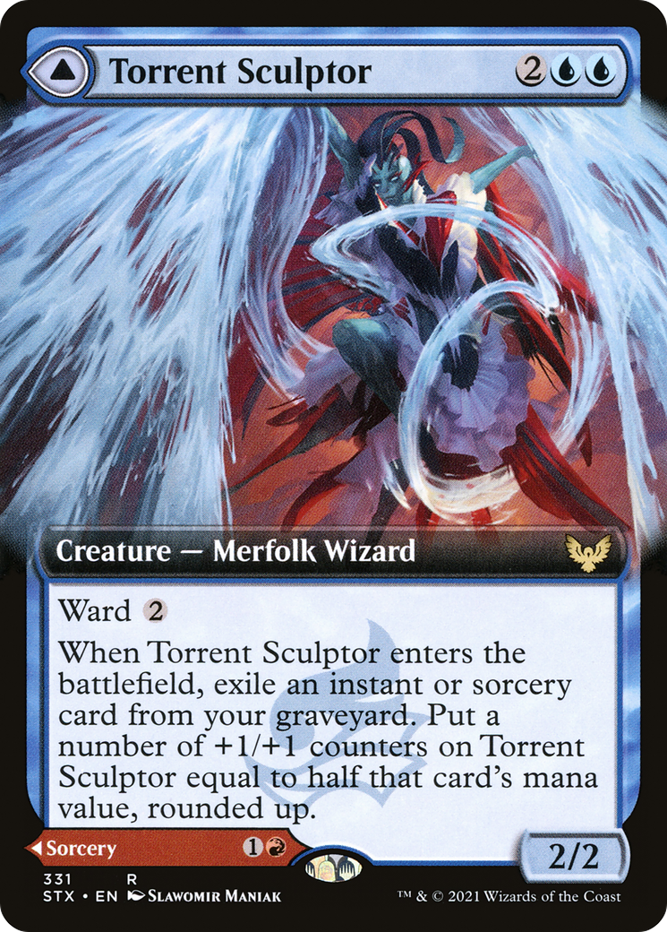 Torrent Sculptor // Flamethrower Sonata (STX-331) - Strixhaven: School of Mages: (Extended Art)