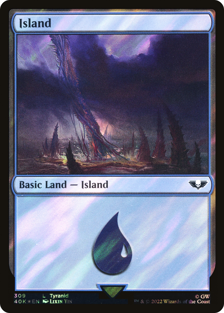 Island (309) (Surge Foil) [Universes Beyond: Warhammer 40,000]
