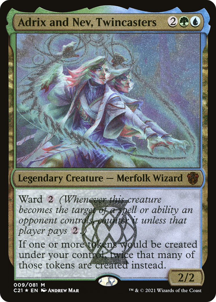 Adrix and Nev, Twincasters (C21-009) - Commander 2021 Display Commanders Etched Foil