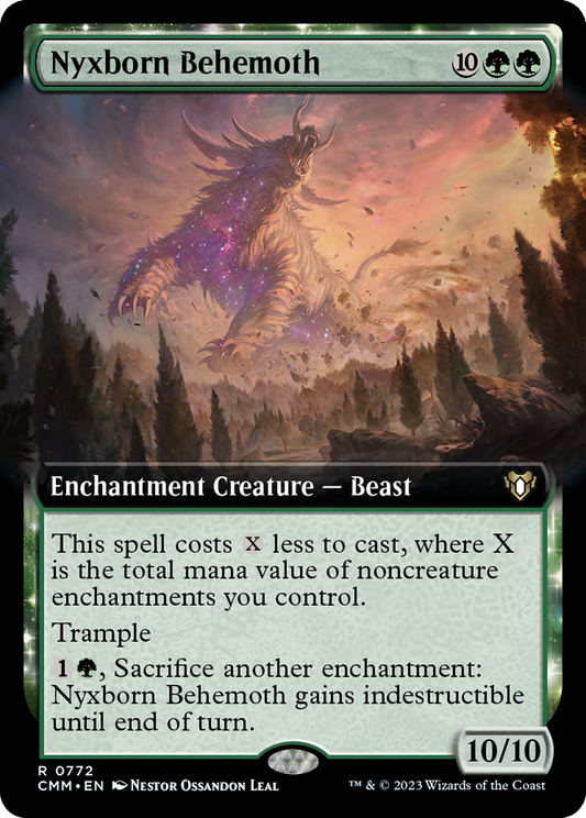 Nyxborn Behemoth (CMM-772) - Commander Masters: (Extended Art, enchantment) Foil