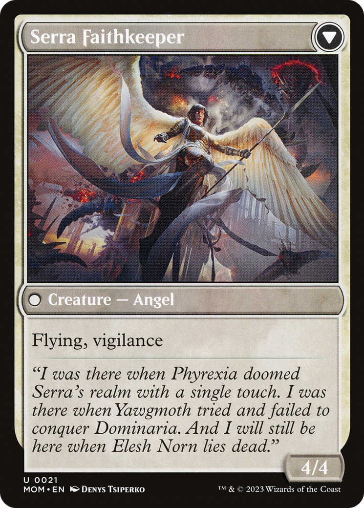 Invasion of Dominaria // Serra Faithkeeper (MOM-021) - March of the Machine