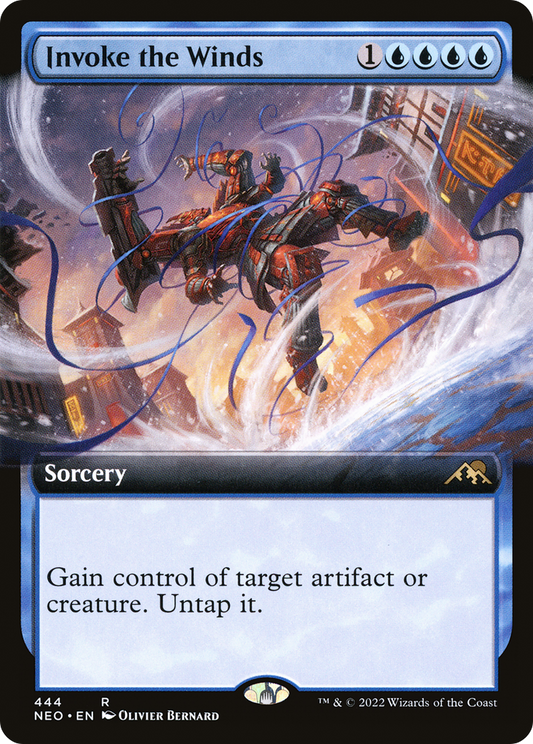 Invoke the Winds (NEO-444) - Kamigawa: Neon Dynasty: (Extended Art)